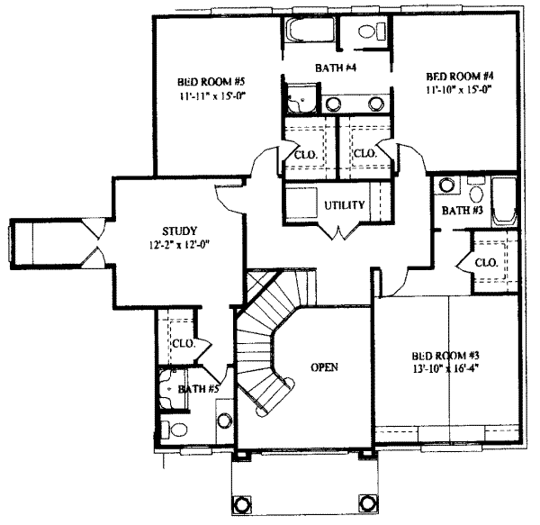 European Style House Plan - 6 Beds 5.5 Baths 4348 Sq/Ft Plan #325-139 ...