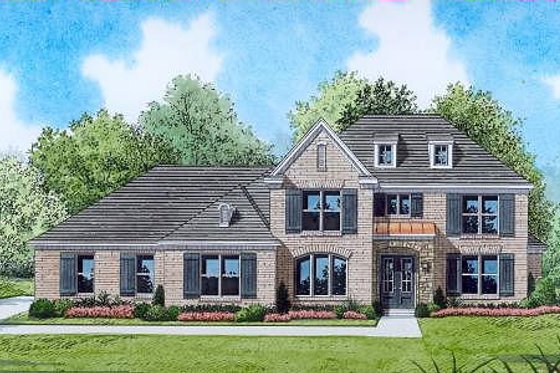 Exterior - Front Elevation for European House Plan #424-81 - 5 bed, 4 bath