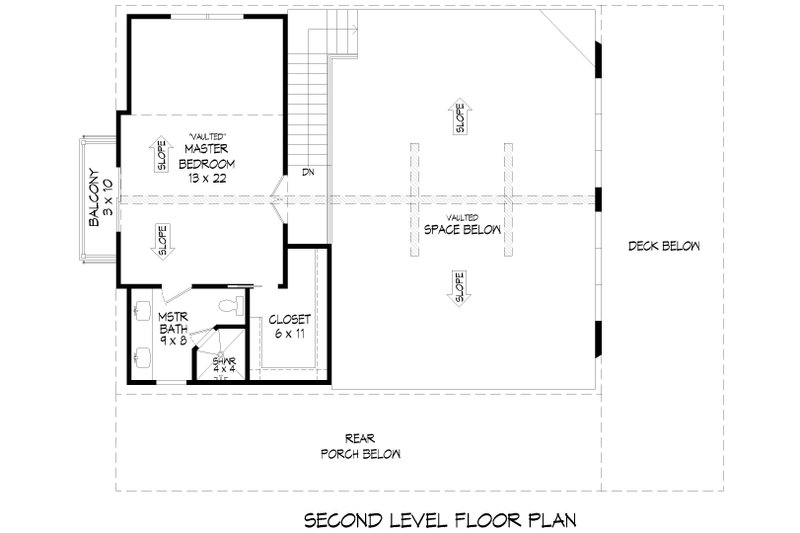 Dream House Plan - Floor Plan - Upper Floor for Southern House Plan #932-1077 - 2 bed, 2.5 bath