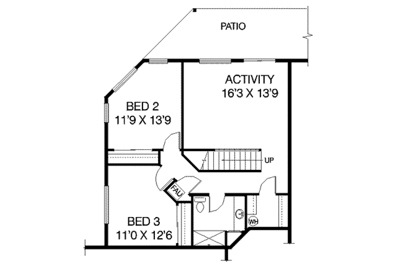 Architectural House Design - Floor Plan - Lower Floor for Country House Plan #60-329 - 3 bed, 2.5 bath
