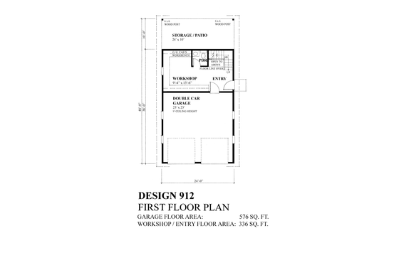 Floor Plan - Main Floor for Traditional House Plan #118-180, 0.5 bath