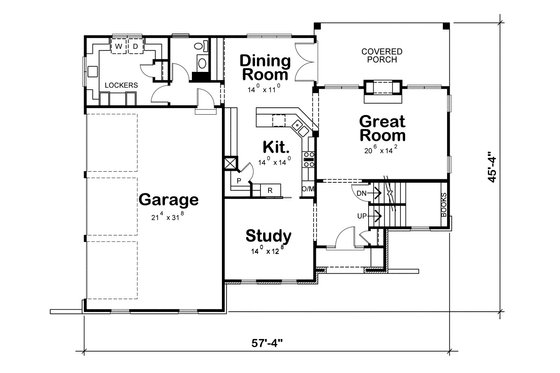 Floor Plan - Main Floor for European House Plan #20-2164 - 4 bed, 3 bath