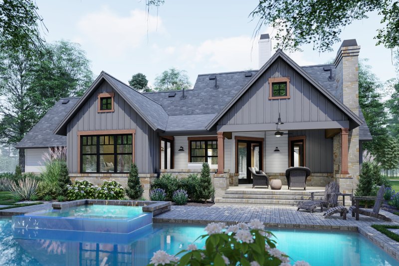 House Plan Design - Exterior - Rear Elevation for Farmhouse House Plan #120-262 - 3 bed, 2 bath