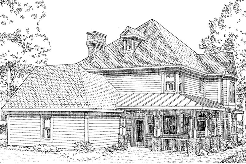 House Blueprint - Exterior - Rear Elevation for Victorian House Plan #410-104 - 4 bed, 3.5 bath