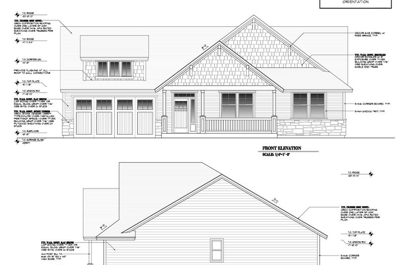 Architectural House Design - Exterior - Other Elevation for Craftsman House Plan #53-464 - 3 bed, 2 bath