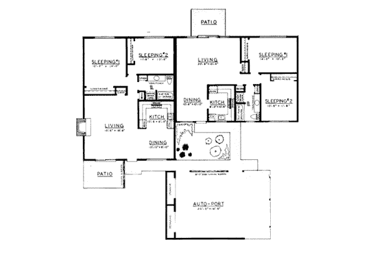 Floor Plan - Main Floor House Plan #303-269 - 2 bed, 1 bath