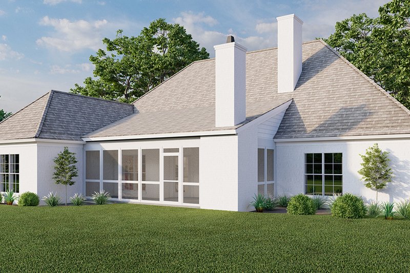 House Plan Design - Exterior - Rear Elevation 1 for European House Plan #923-302 - 4 bed, 4.5 bath