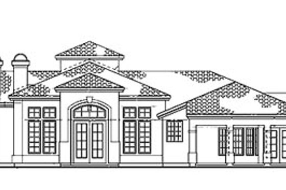 Exterior - Rear Elevation for Mediterranean House Plan #72-173 - 4 bed, 3 bath