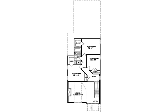 Floor Plan - Upper Floor for Contemporary House Plan #81-453 - 4 bed, 2.5 bath