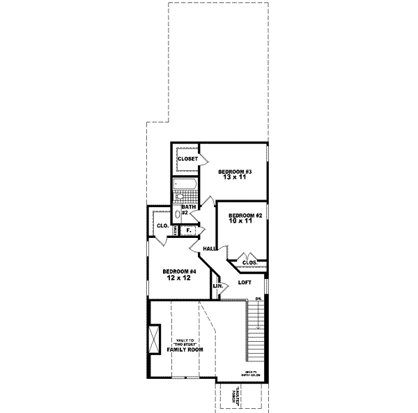 Contemporary Floor Plan - Upper Floor Plan #81-453