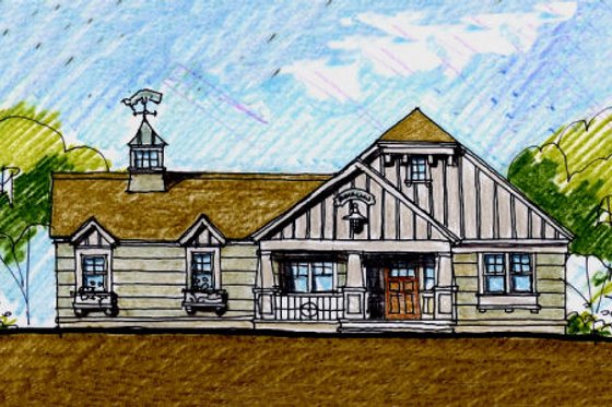 Exterior - Front Elevation for Craftsman House Plan #440-6 - 4 bed, 3.5 bath