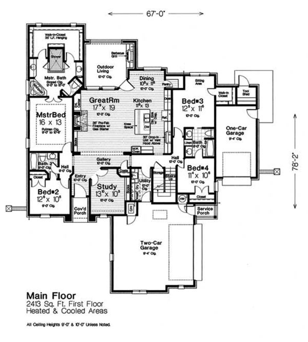 Home Plan - European Floor Plan - Main Floor Plan #310-1314