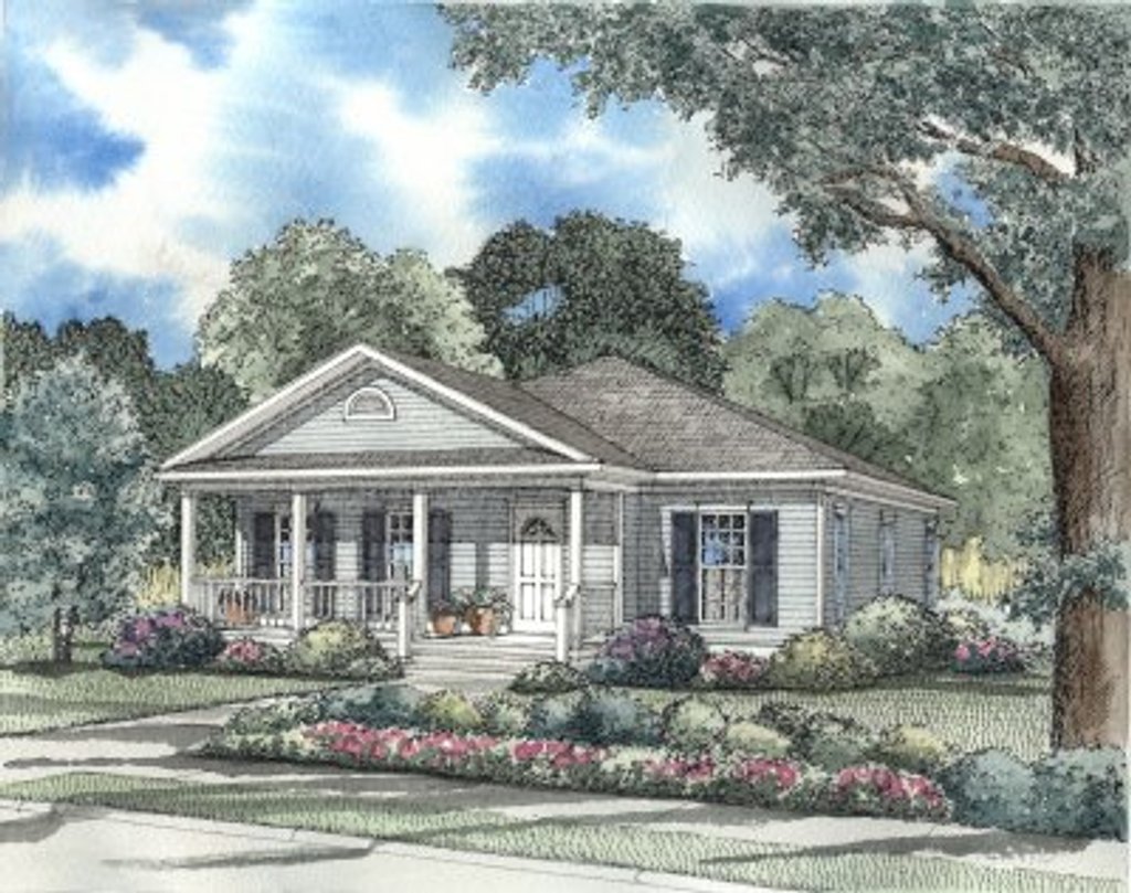 Country Style House Plan - 3 Beds 2 Baths 1342 Sq/Ft Plan #17-1053 ...