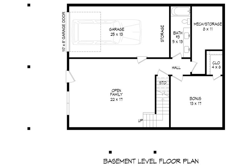 Architectural House Design - Floor Plan - Lower Floor for Country House Plan #932-586 - 3 bed, 3.5 bath