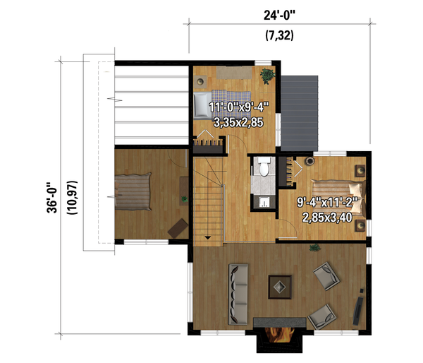 Cottage Floor Plan - Upper Floor Plan #25-4923