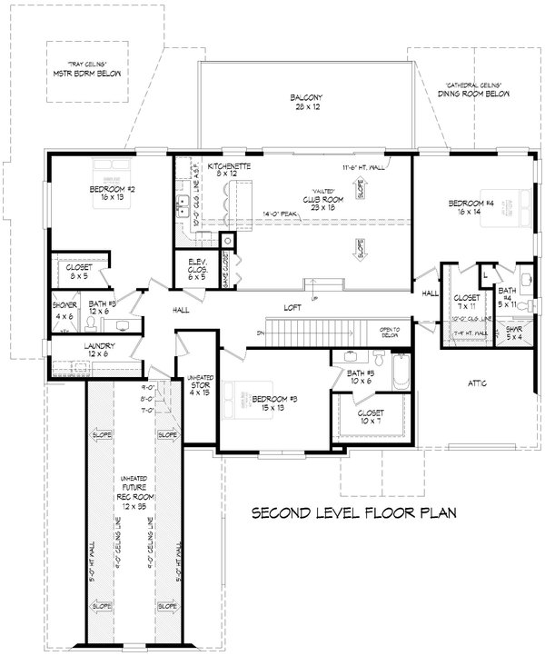 Colonial Floor Plan - Upper Floor Plan #932-1147