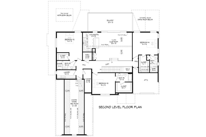 Dream House Plan - Floor Plan - Upper Floor for Colonial House Plan #932-1147 - 4 bed, 4.5 bath