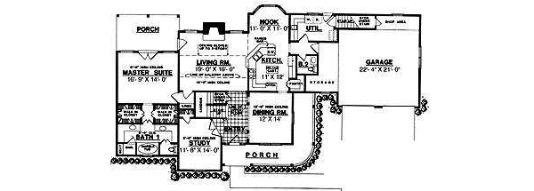 Country Floor Plan - Main Floor Plan #40-129