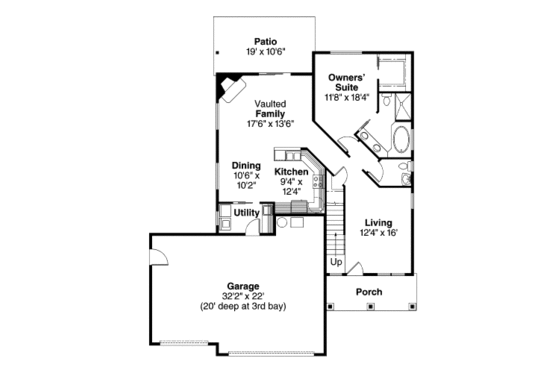 Floor Plan - Main Floor House Plan #124-683 - 3 bed, 2.5 bath