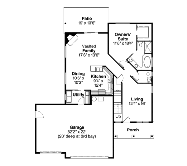Architectural House Design - Floor Plan - Main Floor Plan #124-683