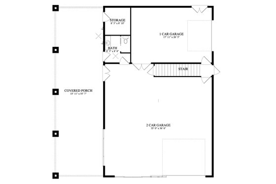 Floor Plan - Main Floor for Traditional House Plan #1060-81, 2 bath