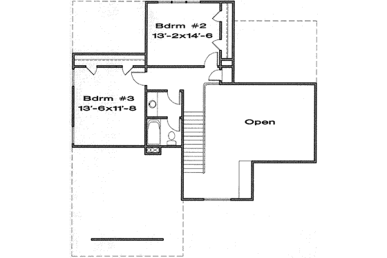 Floor Plan - Upper Floor for Traditional House Plan #6-182 - 3 bed, 2.5 bath