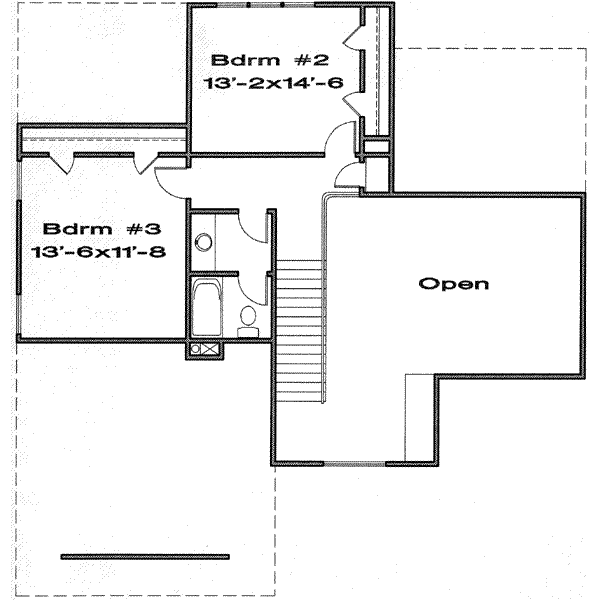 Traditional Floor Plan - Upper Floor Plan #6-182