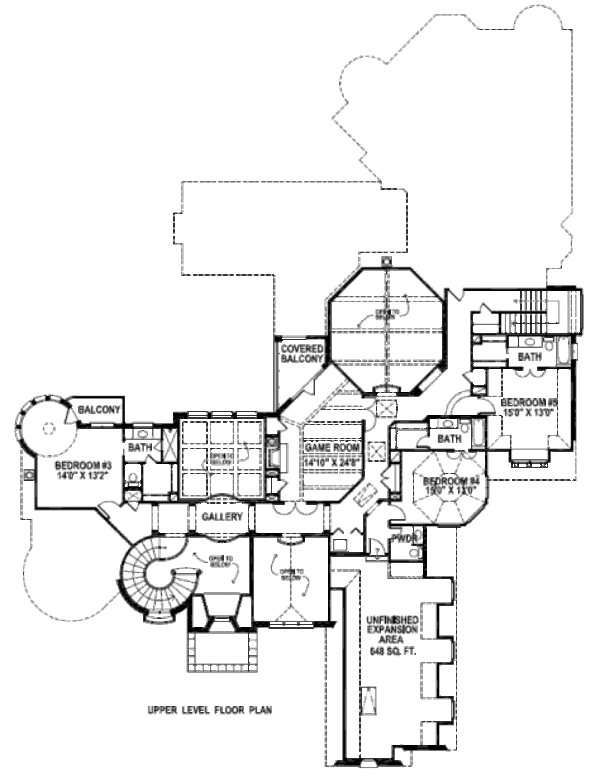 Tudor Floor Plan - Upper Floor Plan #141-281