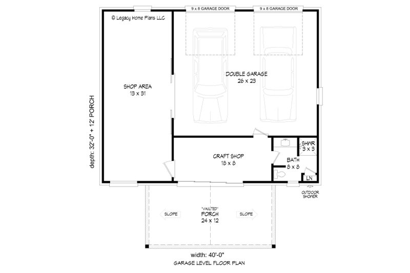 Dream House Plan - Floor Plan - Main Floor for Country House Plan #932-1306, 1 bath