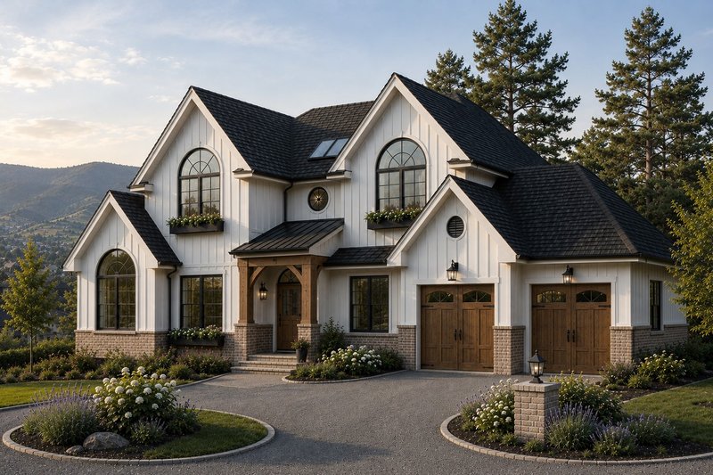 House Blueprint - Exterior - Front Elevation 3 for Farmhouse House Plan #1100-125 - 5 bed, 3 bath