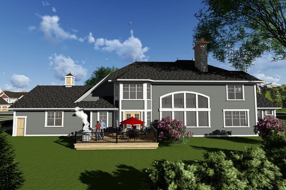 Exterior - Rear Elevation for Craftsman House Plan #70-1295 - 5 bed, 5.5 bath