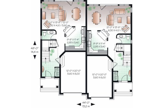 Floor Plan - Main Floor for European House Plan #23-774 - 3 bed, 1.5 bath