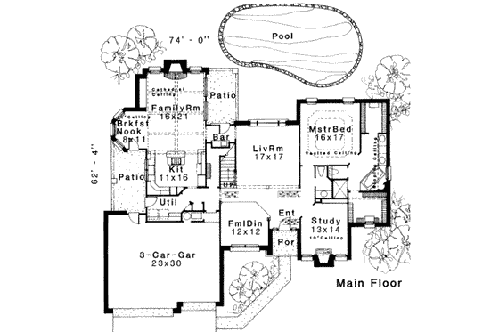 Floor Plan - Main Floor for Traditional House Plan #310-169 - 4 bed, 3.5 bath