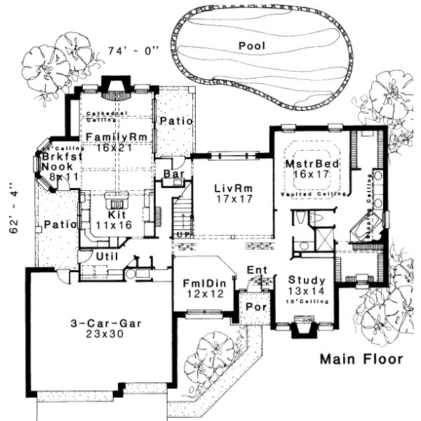 Traditional Floor Plan - Main Floor Plan #310-169