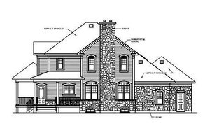 Exterior - Rear Elevation for Country House Plan #23-282 - 3 bed, 2.5 bath