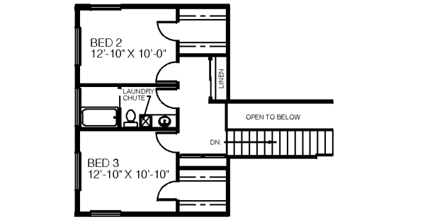 Home Plan - Traditional Floor Plan - Upper Floor Plan #60-183