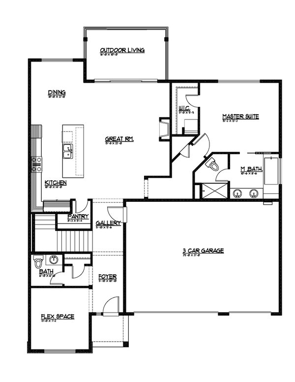 Farmhouse Floor Plan - Main Floor Plan #569-62