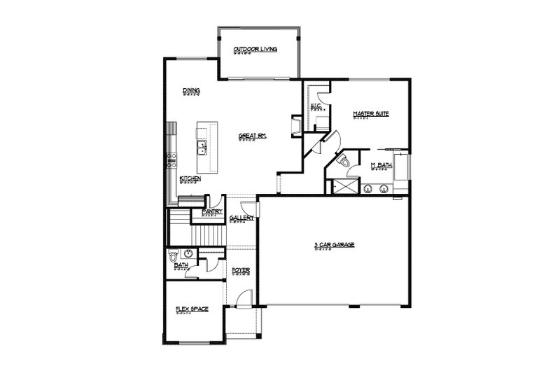 House Blueprint - Floor Plan - Main Floor for Farmhouse House Plan #569-62 - 3 bed, 2.5 bath