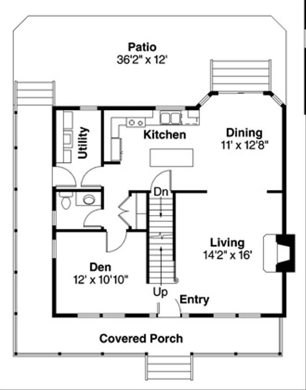 Home Plan - Traditional Floor Plan - Main Floor Plan #124-852