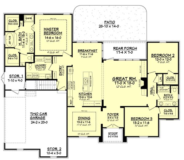 House Plan Design - European Floor Plan - Main Floor Plan #430-94