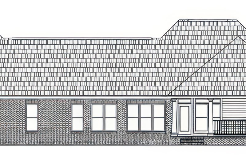 Home Plan - Exterior - Rear Elevation for European House Plan #21-672 - 3 bed, 2.5 bath