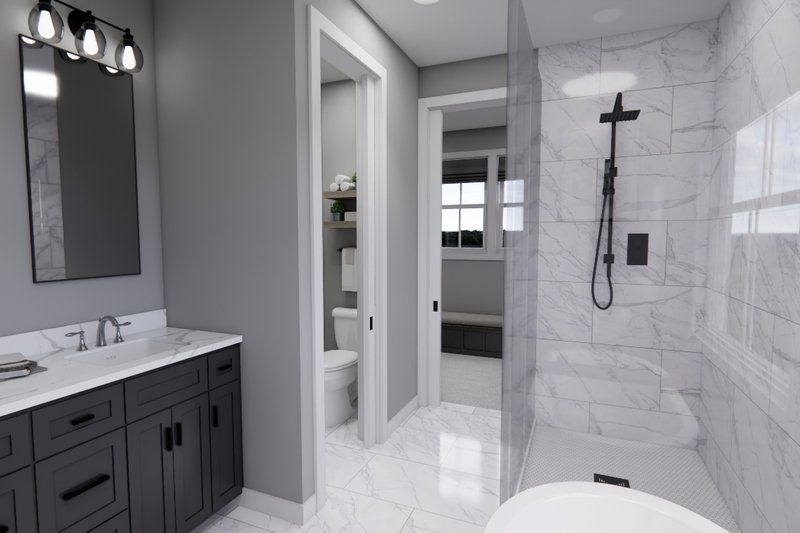 House Blueprint - Interior - Master Bathroom 1 for Farmhouse House Plan #51-1302 - 3 bed, 3.5 bath