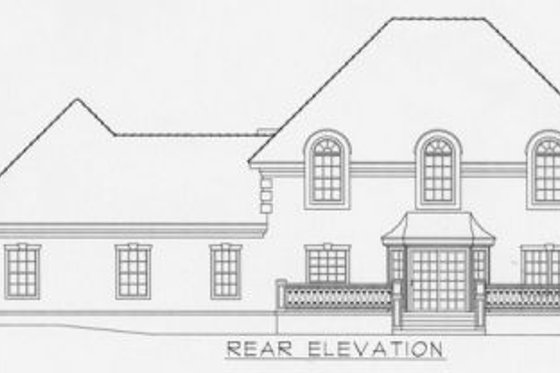 Exterior - Rear Elevation for European House Plan #112-131 - 3 bed, 2.5 bath