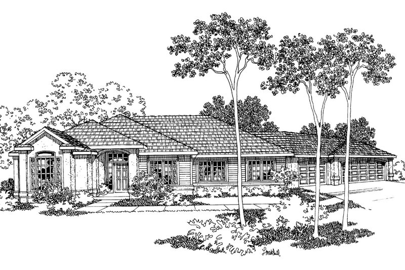 House Plan Design - Mediterranean Exterior - Front Elevation Plan #124-326