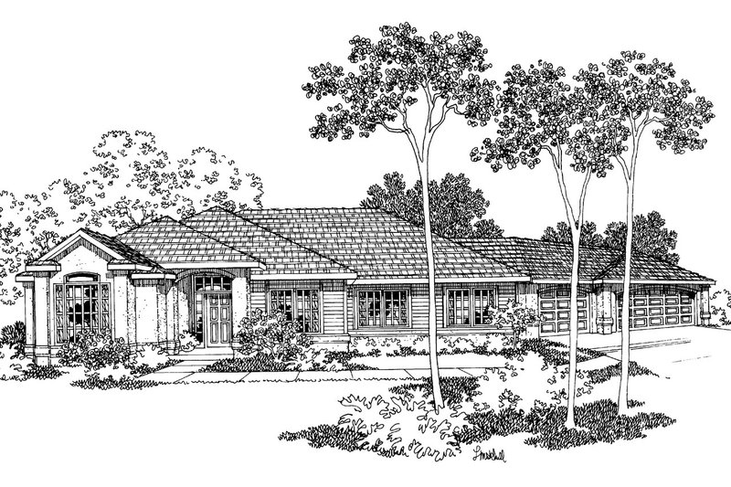Home Plan - Mediterranean Exterior - Front Elevation Plan #124-326