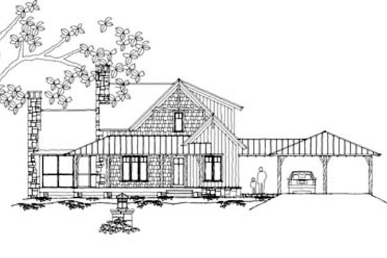 Exterior - Front Elevation for Country House Plan #71-127 - 3 bed, 3.5 bath