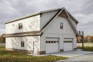 Exterior - Front Elevation 3 for Country House Plan #1084-18 - 2 bed, 2 bath