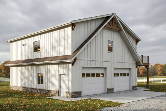 Exterior - Front Elevation 3 for Country House Plan #1084-18 - 2 bed, 2 bath