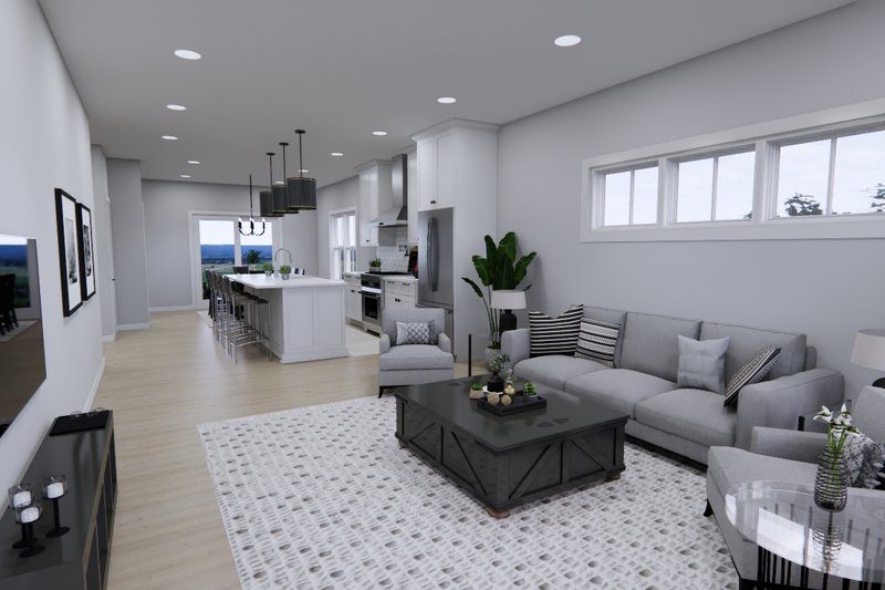 House Plan Design - Interior - Family Room for Farmhouse House Plan #51-1342 - 5 bed, 4 bath