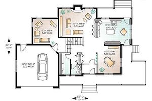 Floor Plan - Main Floor for Country House Plan #23-282 - 3 bed, 2.5 bath